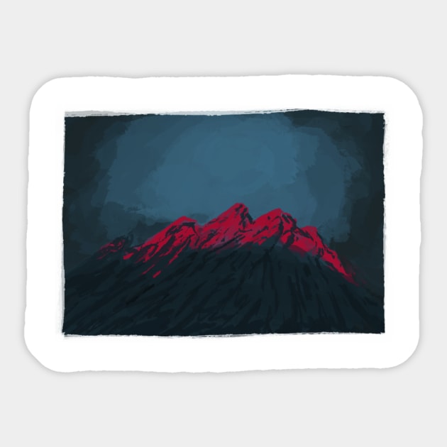 Red Mountains Sticker by iisjah